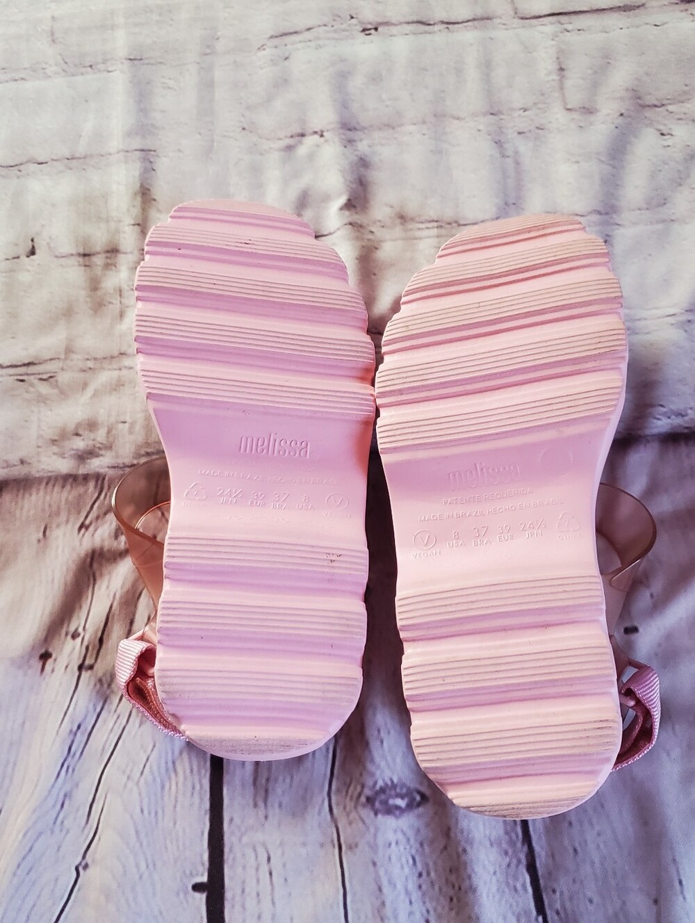 Melissa x Lazy Oaf Pink Platform Sandals with Red Heart Accents - Picture 6 of 13